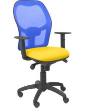 Silla Jorquera malla azul asiento bali amarilla
