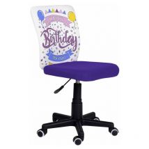 Jshome - Silla de estudio infantil Píntame Morado - Blanco 39,6cm (ancho) x 77cma85cm (alto)