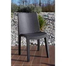 Progarden - Sillas de Jardín Trieste, Asiento de jardín, Silla para mesa de comedor, Sillón de exterior efecto ratán, 100% Made in Italy, Cm