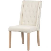 Adda Home - Silla Lino Capitone Beige Con Tirador 55x63x101 Cm