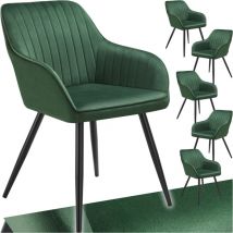Tectake - Silla Marilyn, aspecto de terciopelo, acolchada - Sillas, Sillas de comedor, Sillas de sala de estar - Juego de 6