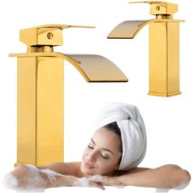 Desconocido - silla Mitigeur lavabo moderne en Laiton, cascade, Doré