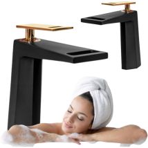 Desconocido - silla Mitigeur lavabo moderne en Laiton, cascade, Noir
