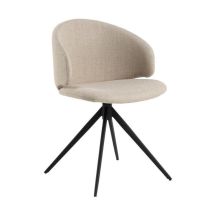 Arredamento1 - Silla Norsica 910, Negro + Beige, 78x53x54cm, Tapiz, Metálico