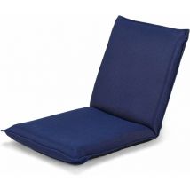 Silla Plegable de Suelo, Silla relax, Silla de Piso con Respaldo Ajustable de 6 Posiciones (Azul Marino) - Costway