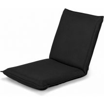 Silla Plegable de Suelo, Silla relax, Silla de Piso con Respaldo Ajustable de 6 Posiciones (Negro) - Costway