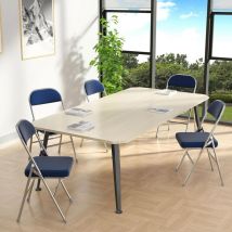 Silla plegable Juego de 4 asiento de piel sintética 46x42x80cm Azul