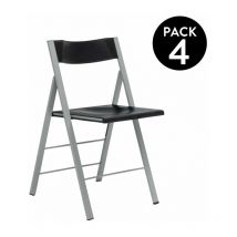 Jshome - Pack 4 sillas plegables Pisa Negro 45cm (ancho) x 78cm (alto)