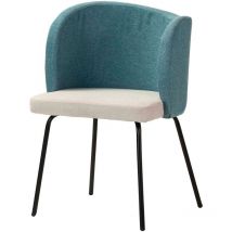 Silla Poliester Lino Azul Gris 53x54x81 Cm