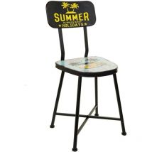 Wanderlust Deco - Silla de metal multicolor 38x40x82 cm