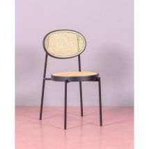 Nest Dream - Silla metálica con ratán - Preston - Negro