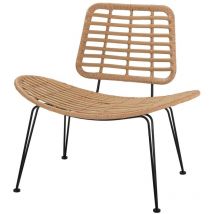 Silla Ratan Sintetico Natural Negro 87x63x79 Cm