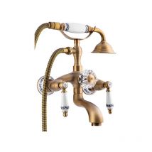 SILLA Robinet De Baignoire en Laiton retro, mural, Ancien doré