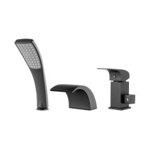 Desconocido - Silla Robinet De Baignoire en Laiton sur plage 3 trous, Noir mat