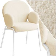 Tectake - Silla de comedor scandi tapizada, tela bouclé - Sillón orejero, Sillón, Butaca - Por unidad