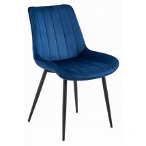 Silla SOSA - terciopelo azul marino / patas negras x 1