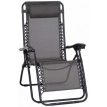 Tumbona plegable para interior y exterior, gravedad cero, gris oscuro
