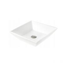 Vasque à poser carré, céramique 41x41x12 cm Blanc