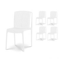 Set de 4 sillas blancas de jardín o terraza en resina de polipropileno