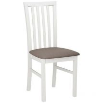 Silla Victorville 155, Blanco, 93x43x40cm, Tapiz, De madera, Madera, Muebles ya montados - Blanco