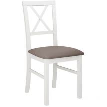 Mobilier1 - Silla Victorville 156, Blanco, 93x43x52cm, Tapiz, De madera, Madera, Muebles ya montados