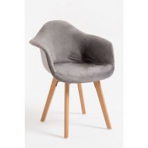 Sillas Comedor - Silla Belu Terciopelo - Gris claro