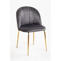 Cadeaux Miguel - Sillas Comedor - Silla Laget Gold Terciopelo - Gris
