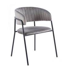 Regalos Miguel - Sillas Comedor - Silla Moniel Black Terciopelo - Gris oscuro