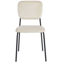 Cadeaux Miguel - Sillas Comedor - Silla Selin Black Terciopelo - Beige