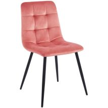 Silla Stuhl Terciopelo – Rosa – Diseño Nórdico – Acero Reforzado – Altura 88,5 cm – Peso 7 kg – Hasta 120 kg