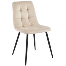 Cadeaux Miguel - Sillas Comedor - Silla Stuhl Terciopelo - Beige