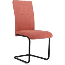 Home Heavenly - Pack 4 sillas comedor klara con tela de tapicería jaspeada antimanchas y patas metálicas en color negro, 102x43 Color: Coral