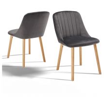 Goeurvant - Sillas de comedor modernas con cojín de asiento grueso, respaldo ergonómico y patas de madera, Estilo y comodidad en uno - Juego de 2