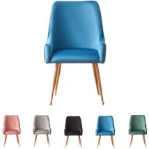 Life Interiors - Silla de comedor de terciopelo Soho lux individual con patas de metal - Silla de comedor - Silla tapizada - Silla de comedor moderna