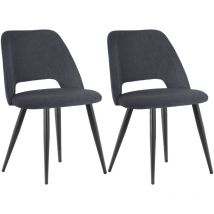 Lewe - Juego de 2 Sillas de Comedor,Silla de Cocina con Patas Independientes,Pana Silla Tapizada,Negro