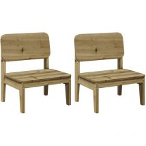 Vidaxl - Sillas de jardín 2 uds 60x52,5x72 cm madera de pino impregnada