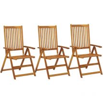 Maisonchic - Furniture Limited - Sillas de jardín reclinables 3 uds madera