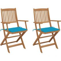 Abcrital - Furniture Limited - Sillas de jardín plegables 2 uds y cojines