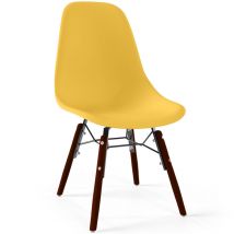 Privatefloor - Silla Infantil - Diseño Escandinavo - Patas de Madera Oscura - Skögur