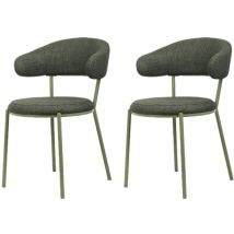 Sillas Rebecca Mobili Zeita 80,5x47,5x57,5 Tela de Poliéster Acero Verde Moderno conjunto 2 piezas