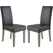 Pack 2 Sillas de Comedor Salón Namur Estilo Industrial en Color Nero y Gris Oscuro 45x95x57 cm