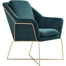 Vivol - Sillón de diseño Selena - Verde esmeralda / marco dorado