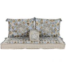 Dkd Home Decor - Sillón de jardín de la Marca, Color Beige y Azul, de Varios (155 x 76 x 65 centímetros)
