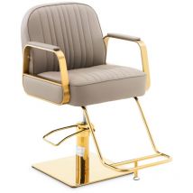 Sillón de peluquería con reposapiés - 520 - 920 mm - 200 kg - dorado y beis