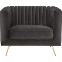 Rendez-vous Déco - Sillón en terciopelo gris - Gatsby