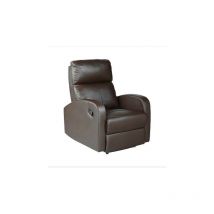 Pdcor - Sillón relax reclinable mediante palanca Bristol tapizado en polipiel marrón, 72 cm(ancho) 100/80cm(altura) 94/593 cm(fondo)