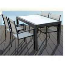 Sillon aluminio textilene acolchado gris practic - 888054