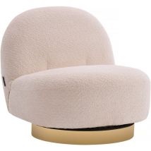 Habitat Et Jardin - Sillón bouclette giratorio Churchill - 76 x 80 x 74 cm - Blanco