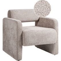 Beliani - Sillón de bouclé decorativo de estilo retro para sala de estar beige Hallsberg