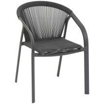 Hesperide - Sillón de jardín apilable Riu antracita y grafito de aluminio con revestimiento epoxi - Hespéride